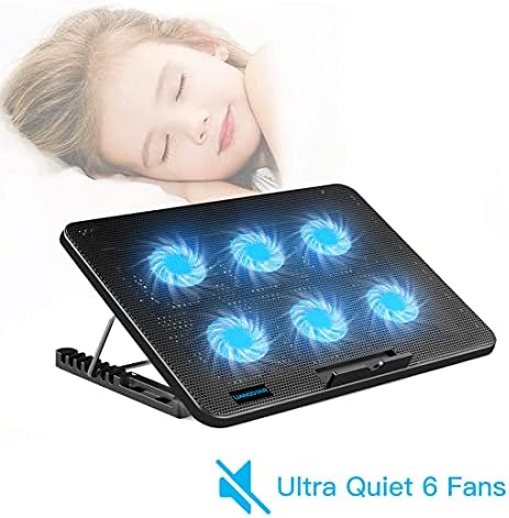 LIANGSTAR Laptop Cooling Pad, Laptop Cooler with 6 Quiet Fans for 12-17 Inch Notebook Gaming Fan - Image 2