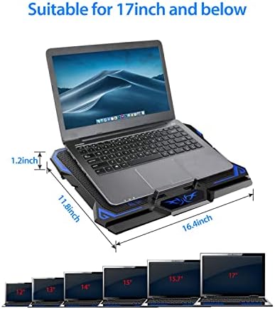Laptop Cooling Pad, Laptop Cooler with 6 Quiet Led Fans for 15.6-17 Inch Laptop Cooling Fan Stand, - Image 4